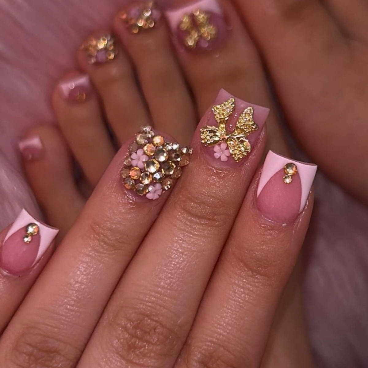 Nail Art Full Design - 24 pçs cabeça quadrada curta unhas
