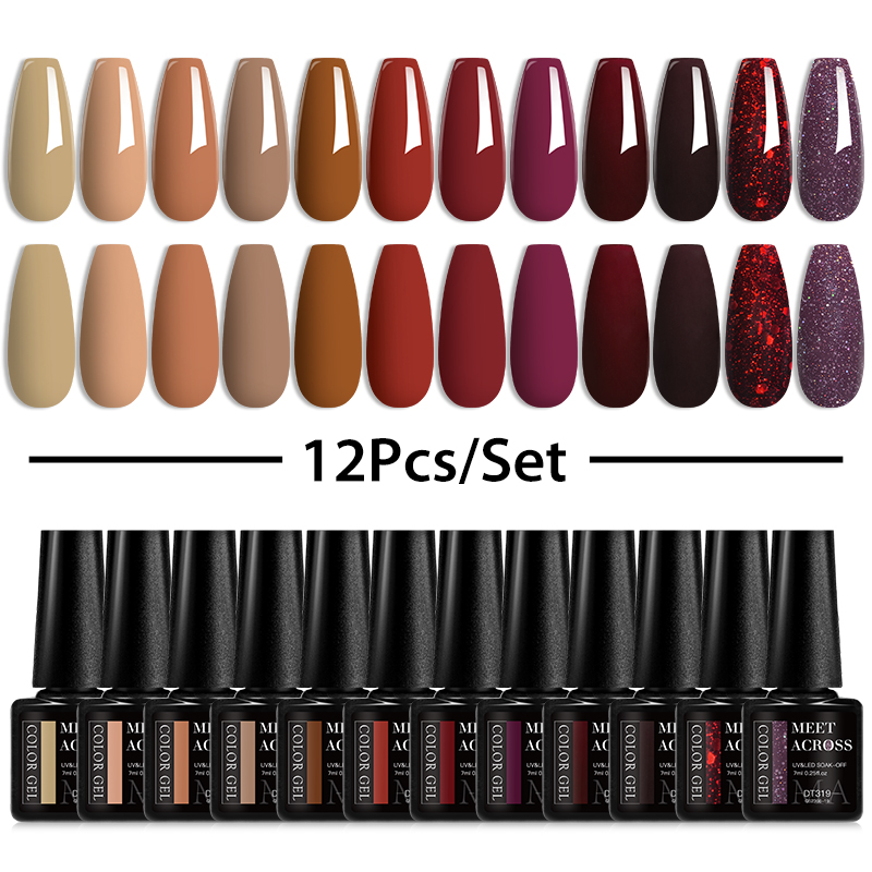 Nail Art Overlay - 10/12 pçs gel unha polonês conjunto