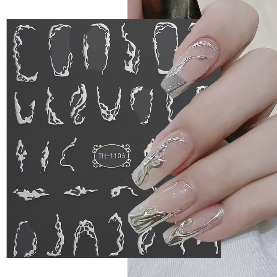 3d linha metálica adesivos de  - Nail Art Full Design avaliação e preço