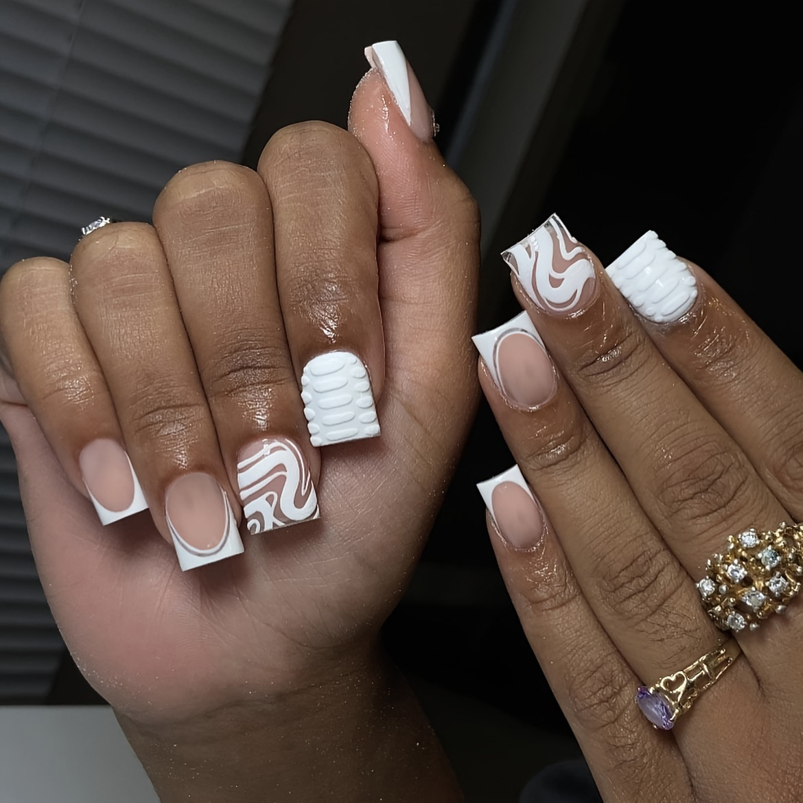 24 pçs cabeça quadrada curta u - Nail Art Full Design avaliação e preço