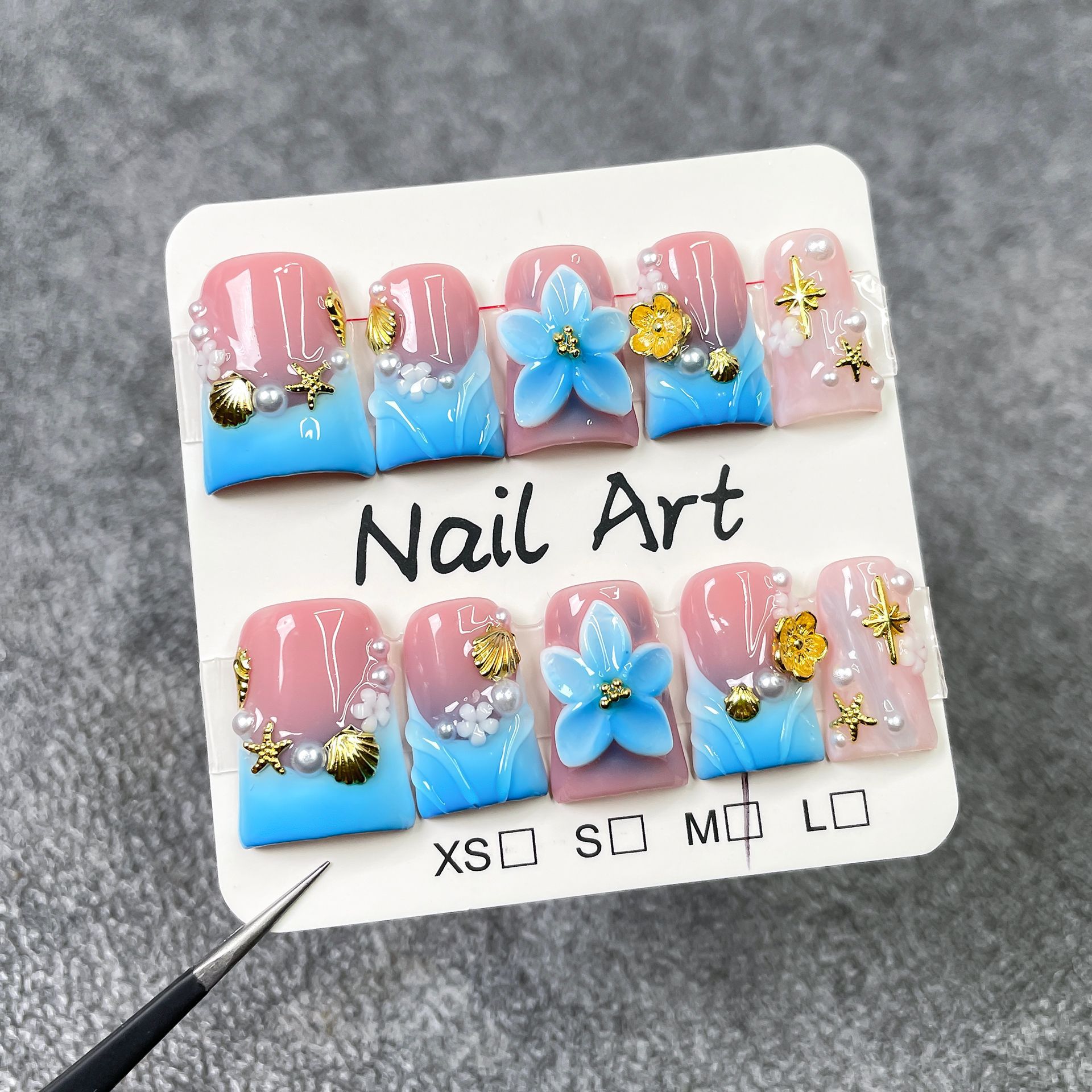 10 pçs flor curto duckbill art - Nail Art Full Design avaliação e preço