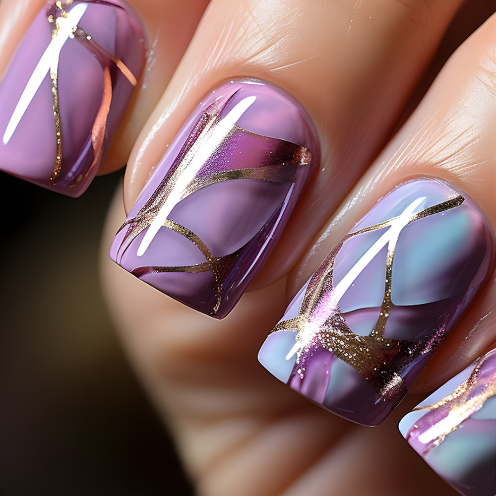 24 pçs moda unhas falsas impre - Nail Art Full Design avaliação e preço