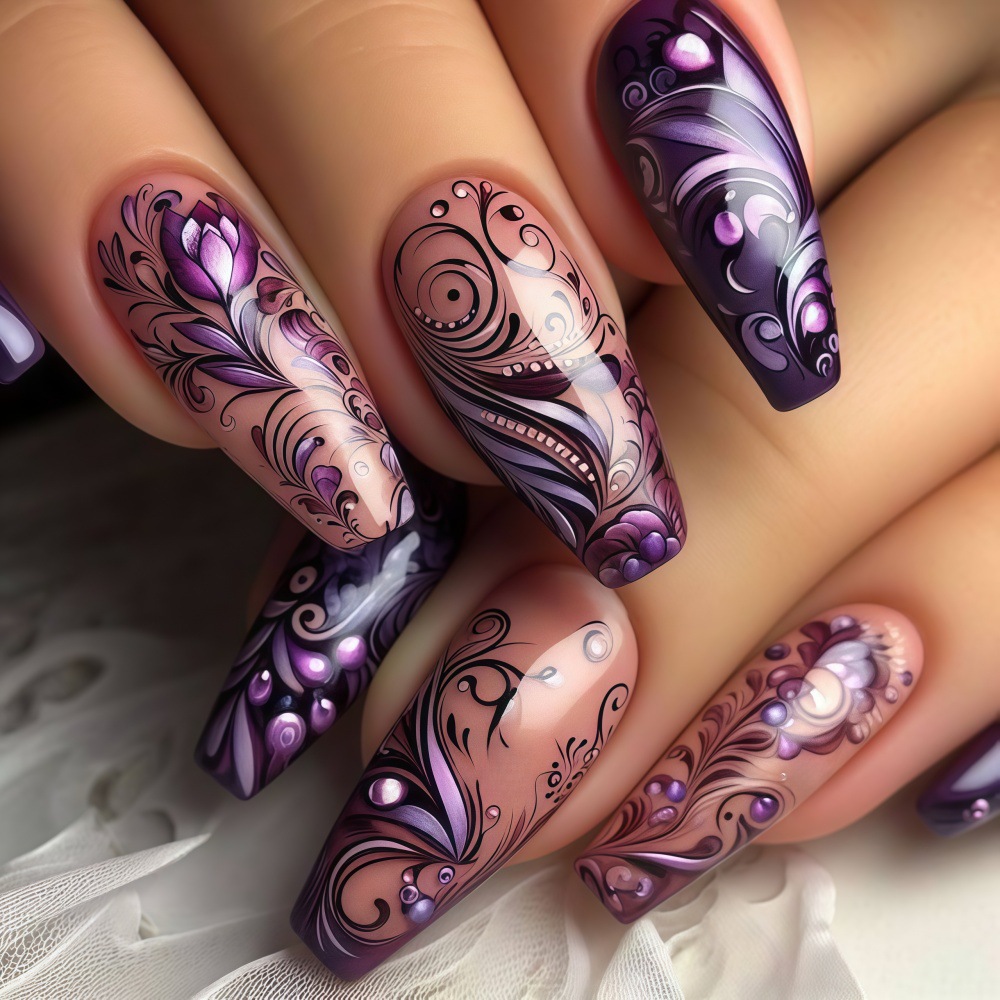 Unhas postiças médias para mul - Nail Art Full Design avaliação e preço