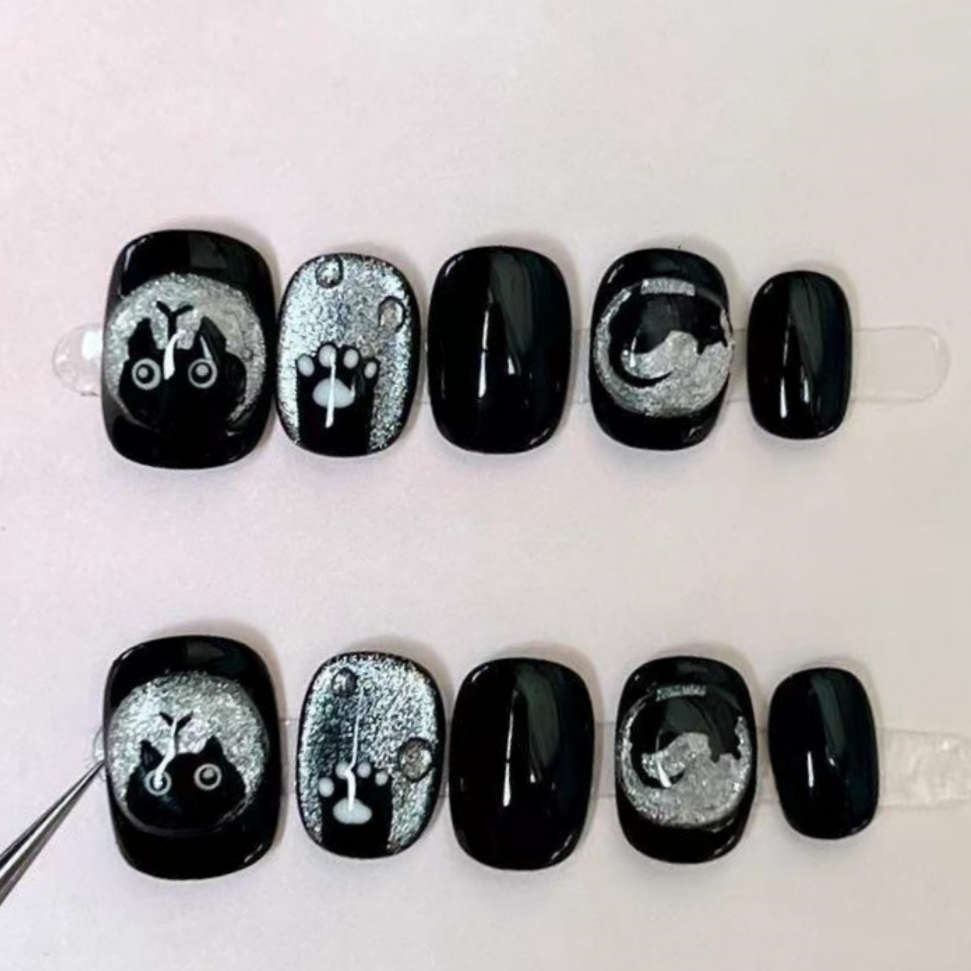 10 pçs olho de gato azul artes - Nail Art Full Design avaliação e preço